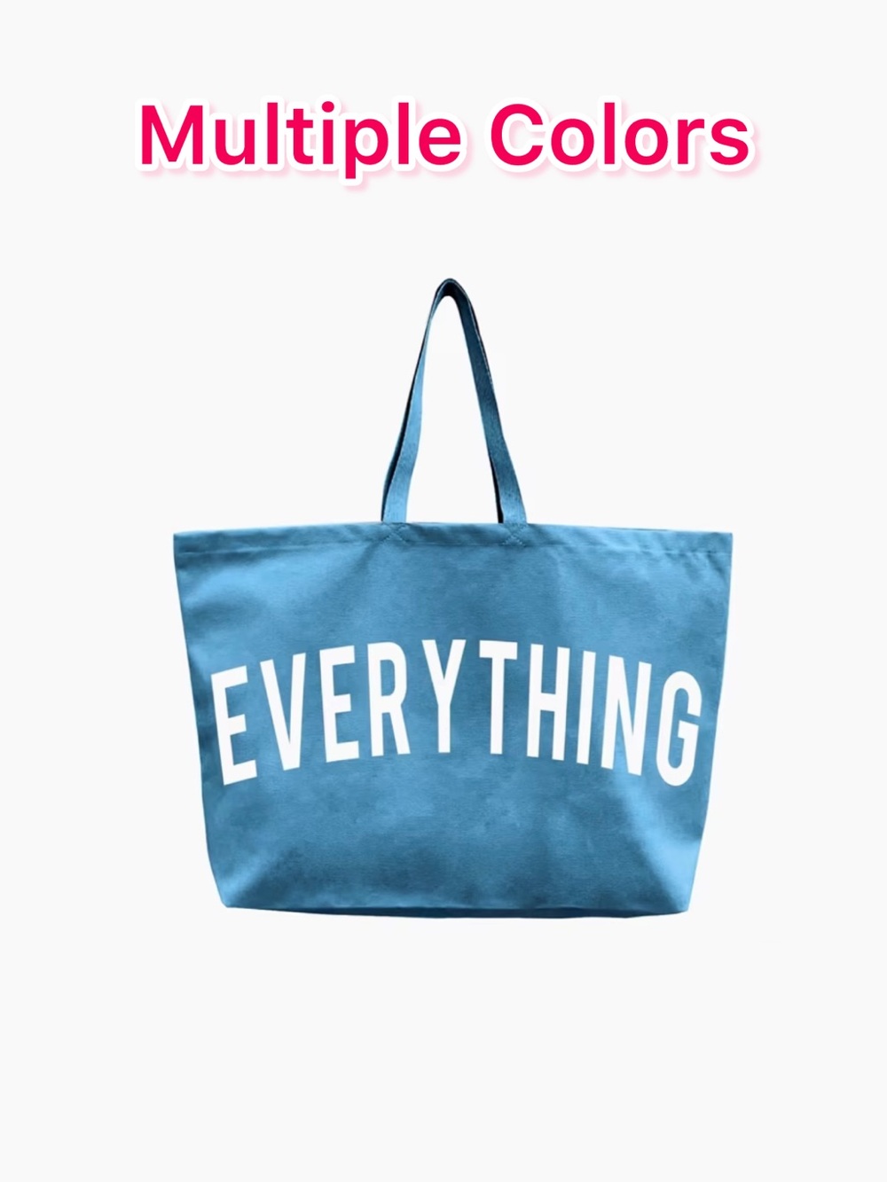 Blue 'EVERYTHING' Canvas Tote Bag - Women's Beach & Everyday Bag